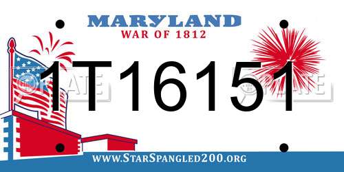1T16151 Maryland License Plate