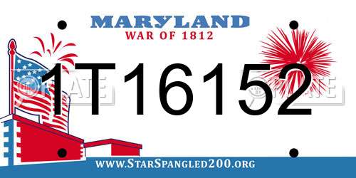 1T16152 Maryland License Plate