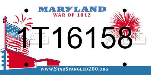 1T16158 Maryland License Plate