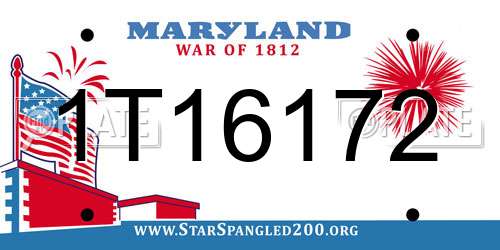 1T16172 Maryland License Plate