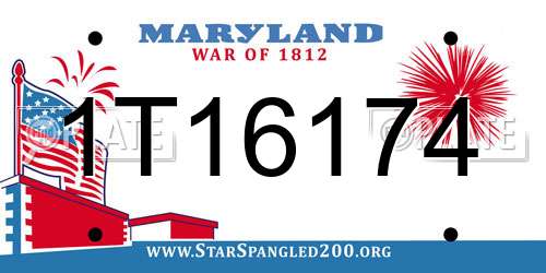 1T16174 Maryland License Plate