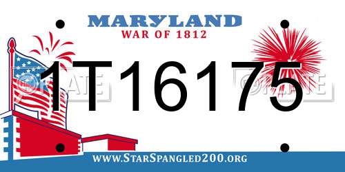 1T16175 Maryland License Plate