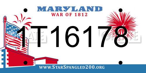 1T16178 Maryland License Plate