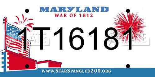 1T16181 Maryland License Plate