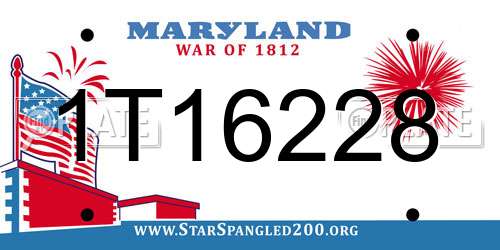 1T16228 Maryland License Plate