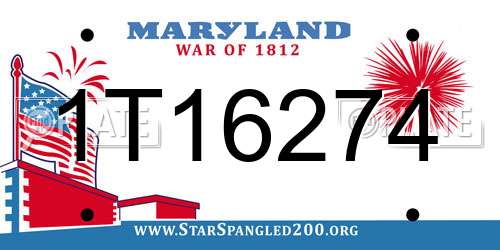 1T16274 Maryland License Plate