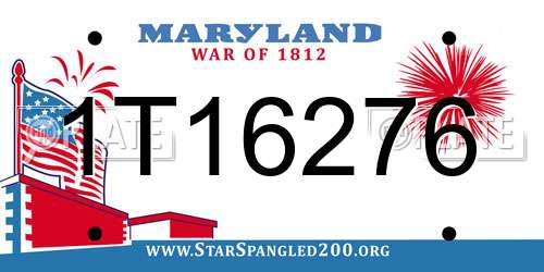 1T16276 Maryland License Plate