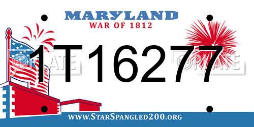 1T16277 Maryland License Plate