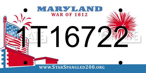 1T16722 Maryland License Plate