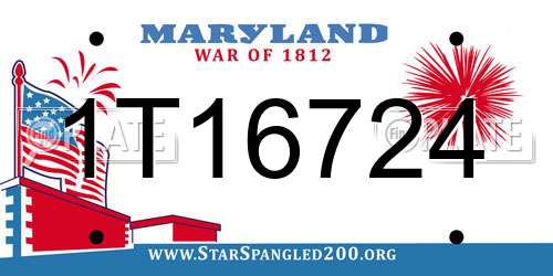 1T16724 Maryland License Plate
