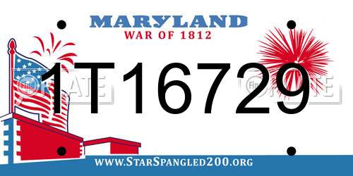 1T16729 Maryland License Plate