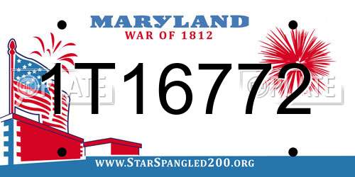 1T16772 Maryland License Plate