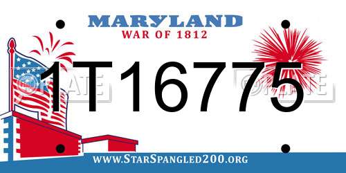 1T16775 Maryland License Plate