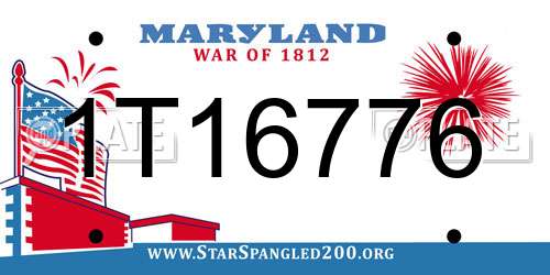 1T16776 Maryland License Plate