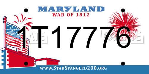 1T17776 Maryland License Plate