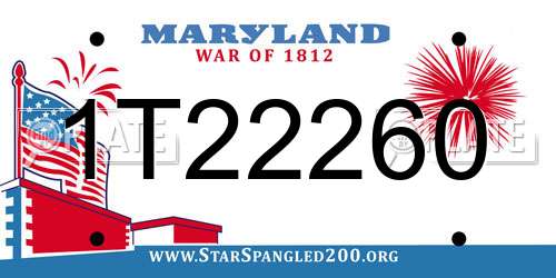 1T22260 Maryland License Plate