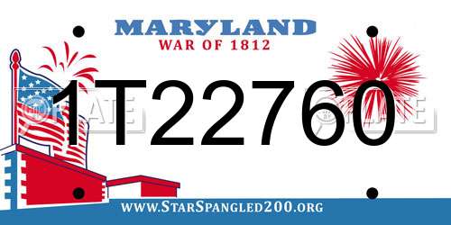 1T22760 Maryland License Plate