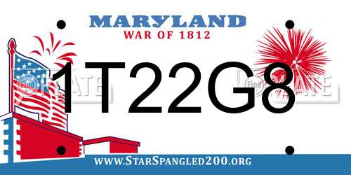 1T22G8 Maryland License Plate