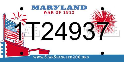 1T24937 Maryland License Plate
