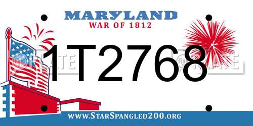 1T2768 Maryland License Plate