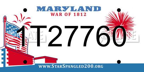 1T27760 Maryland License Plate