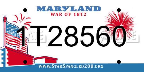 1T28560 Maryland License Plate