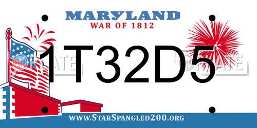 1T32D5 Maryland License Plate