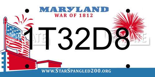 1T32D8 Maryland License Plate