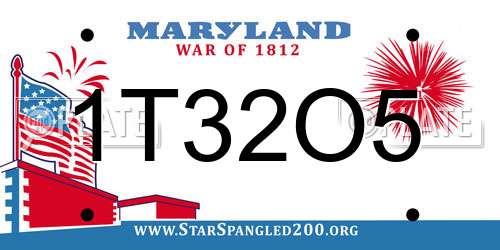 1T32O5 Maryland License Plate