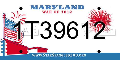 1T39612 Maryland License Plate