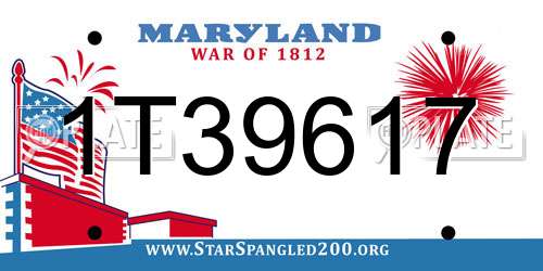 1T39617 Maryland License Plate