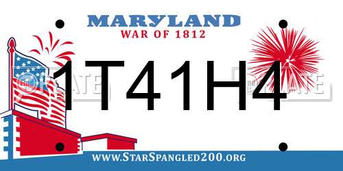 1T41H4 Maryland License Plate