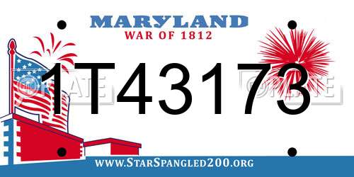 1T43173 Maryland License Plate