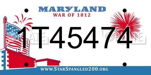 1T45474 Maryland License Plate