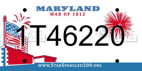 1T46220 Maryland License Plate