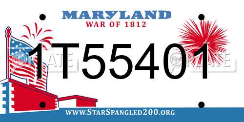 1T55401 Maryland License Plate