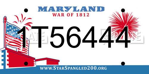 1T56444 Maryland License Plate