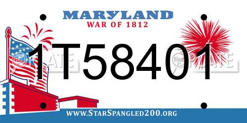 1T58401 Maryland License Plate