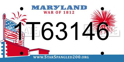 1T63146 Maryland License Plate