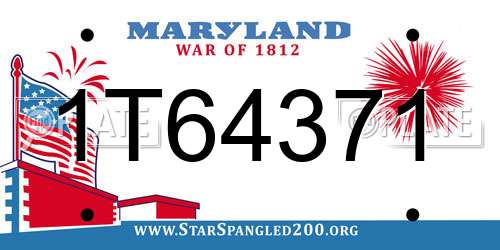 1T64371 Maryland License Plate