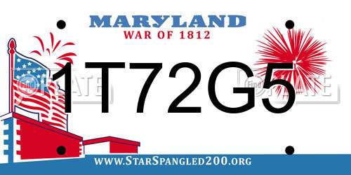 1T72G5 Maryland License Plate