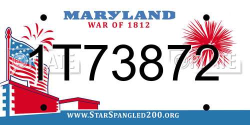 1T73872 Maryland License Plate