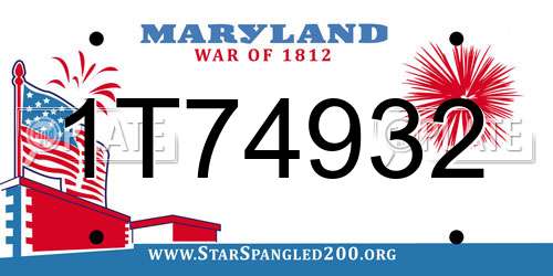 1T74932 Maryland License Plate