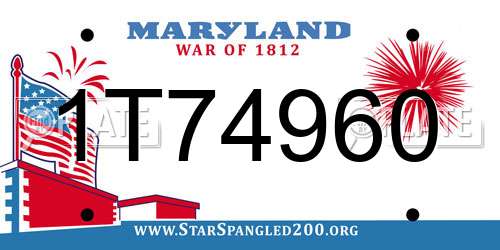 1T74960 Maryland License Plate