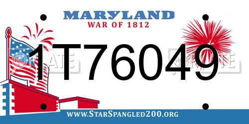 1T76049 Maryland License Plate