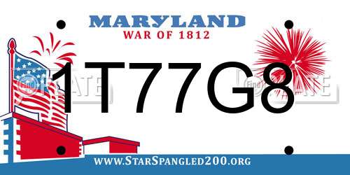 1T77G8 Maryland License Plate