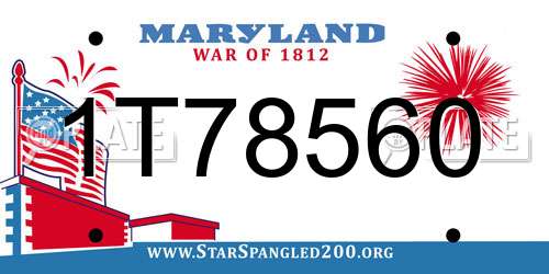 1T78560 Maryland License Plate