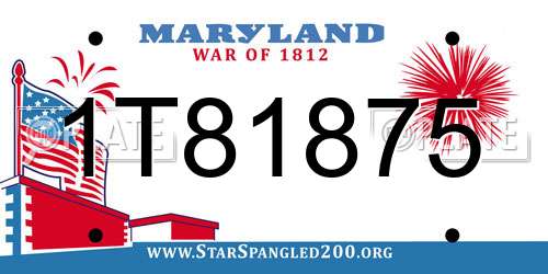 1T81875 Maryland License Plate