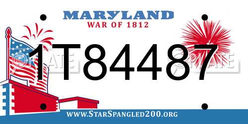 1T84487 Maryland License Plate