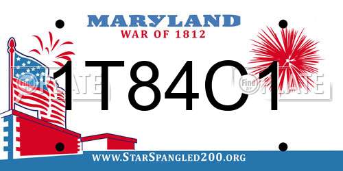 1T84C1 Maryland License Plate
